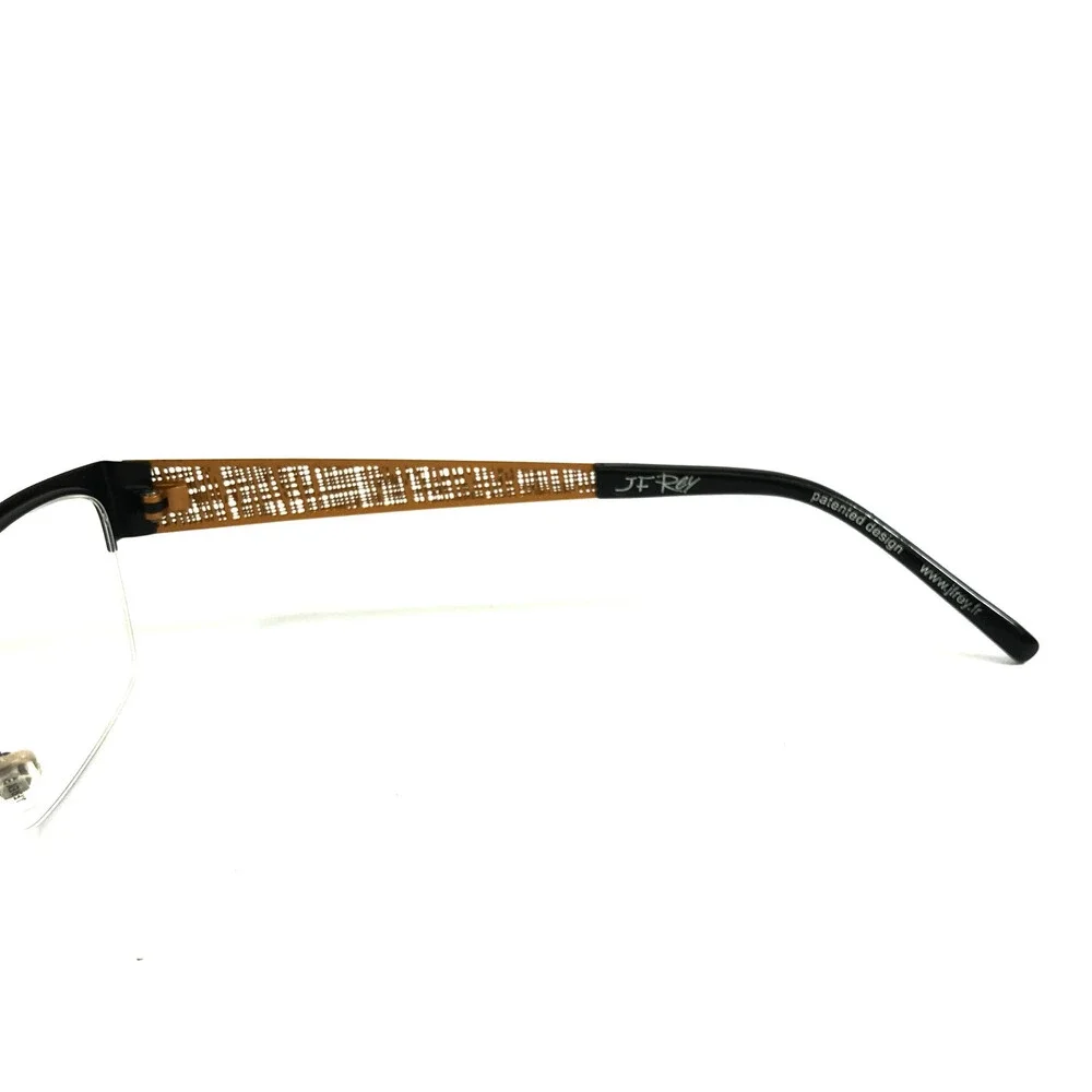 J.F. Rey Eyeglasses Frames JF2587 0050 Matte Black Orange Half Rim 54-17-140